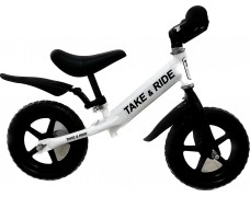 Детский велобег Take&Ride на полиуретановых колесах EVA с крыльями бело-черный RB-50 