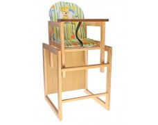 Детский деревянный стульчик для кормления, стульчик-трансформер "Мишка".