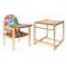 Детский деревянный стульчик для кормления, стульчик-трансформер "ZOO".