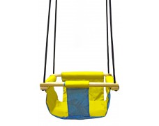 Качель детская подвесная тканевая "Кенгуренок" Take&Ride желто-голубая в сумке.